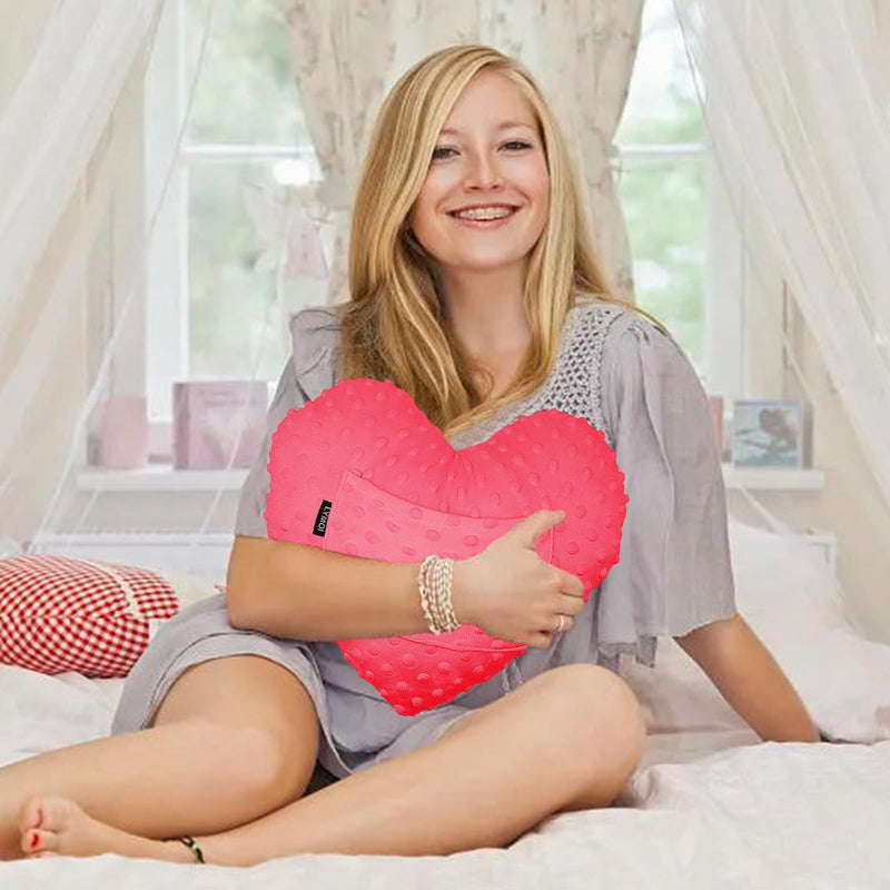 [Australia] - Heart Surgery Pillow for Open Heart Surgery, Heart Pillow for After Heart Surgery, Chest Pillow After Heart Surgery with Pocket, Heart Surgery Recovery Gifts for Patients Minky Dot (Red) Red 