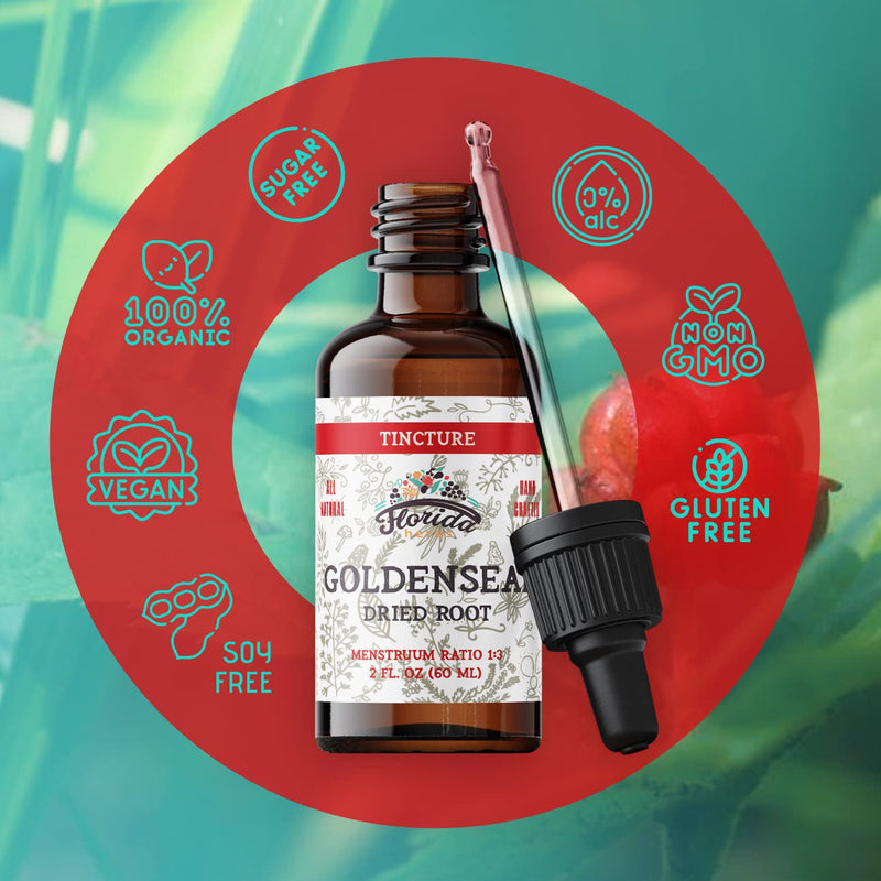 [Australia] - Goldenseal Root Tincture, Organic Goldenseal Extract (Hydrastis Canadensis) Health Supplement, 2 oz, 680 mg 2 Fl Oz (Pack of 1) 