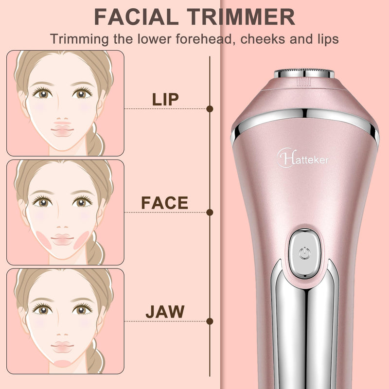 [Australia] - Hatteker Electric Shaver 3-in-1 Suitable for Face Chin Arms Legs Armpits Portable Painless Wireless Bikini Electric IPX7 USB Charging Dry and Wet Dual-Use 