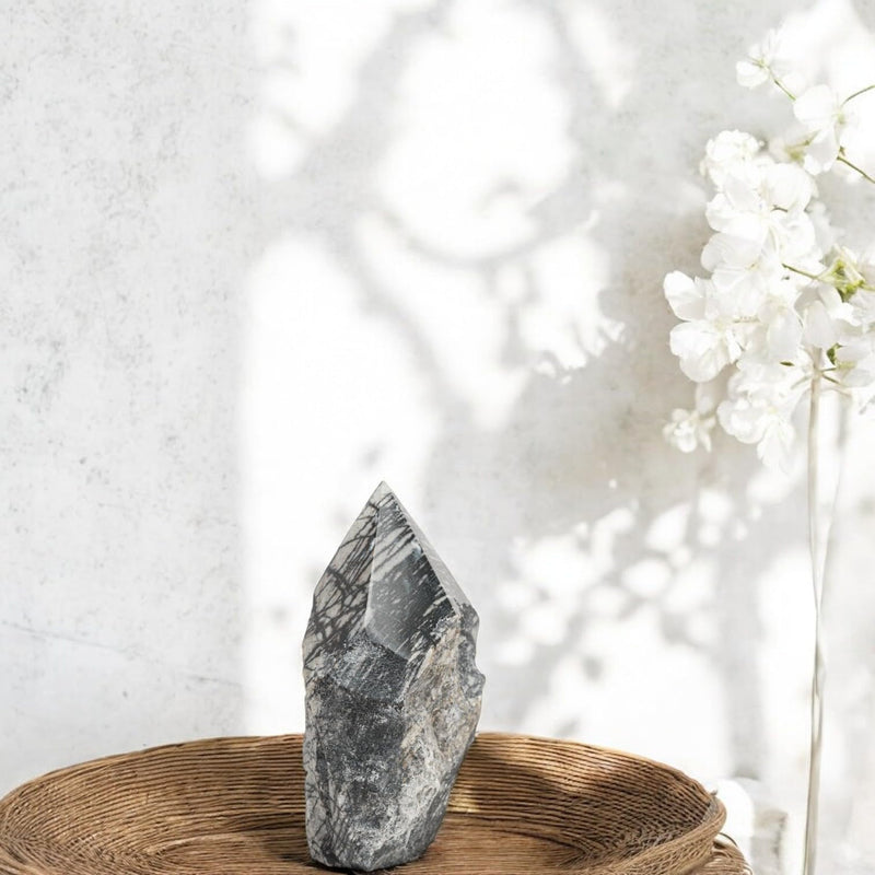 Net Jasper Crystal Points – (3 to 4 inches Height) Set of 2 Healing Stones for Meditation, Yoga, and Spiritual Practices – Natural Earthy Gemstones Net Jasper 3 to 4 Inch