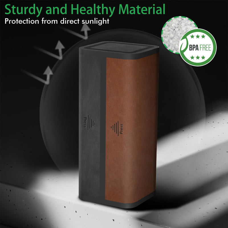 Pill Organizer Weekly, 2 Times a Day for 7-Day Leather Medicine Box Travel Container Vitamin Am Pm Pill Case, Twice Daily Privacy Pill Holder, Modern and Portable Pillbox (Black and Brown) Black and Brown