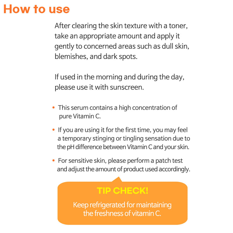 TIAM Vitamin C24 Surprise Serum, 1.01 fl oz, Glow-Boosting & Anti-Aging with Vitamin E and Ferulic Acid for Dull Skin and Fine Lines, Korean Skin Care
