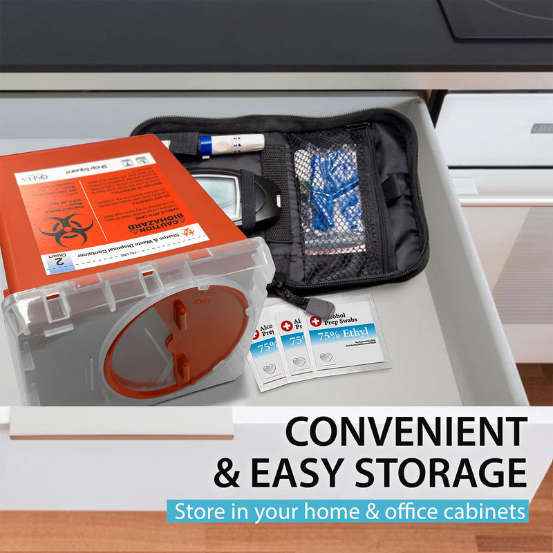 [Australia] - Sharps Containers for Home and Professional Use, 2 Quart Needle Disposal (3-Pack), Syringe Disposal for Home, Biohazard Containers 