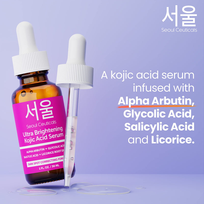 SeoulCeuticals Kojic Acid Serum + Vitamin C Serum Korean Skin Care Set - Potent K Beauty