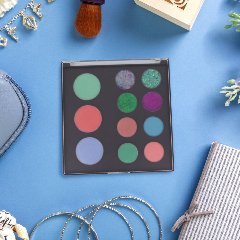 [Australia] - Magnetic Makeup Palette with Frosted Clear Top, 3Pack Empty Eyeshadow Dispensing Storage Box with 60Pcs Adhesive Metal Stickers for DIY Cosmetics Powder-5.72”X5.98”Palette 
