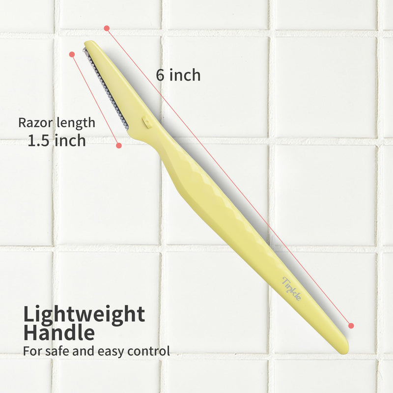 [Australia] - Tinkle Everglow Dermaplane Razor (12 ct - 4 packs of 3ct), Eyebrow Razor & Face Razors for Women, Peach Fuzz Remover, Dermaplaning Tool, Stainless Steel Blades 