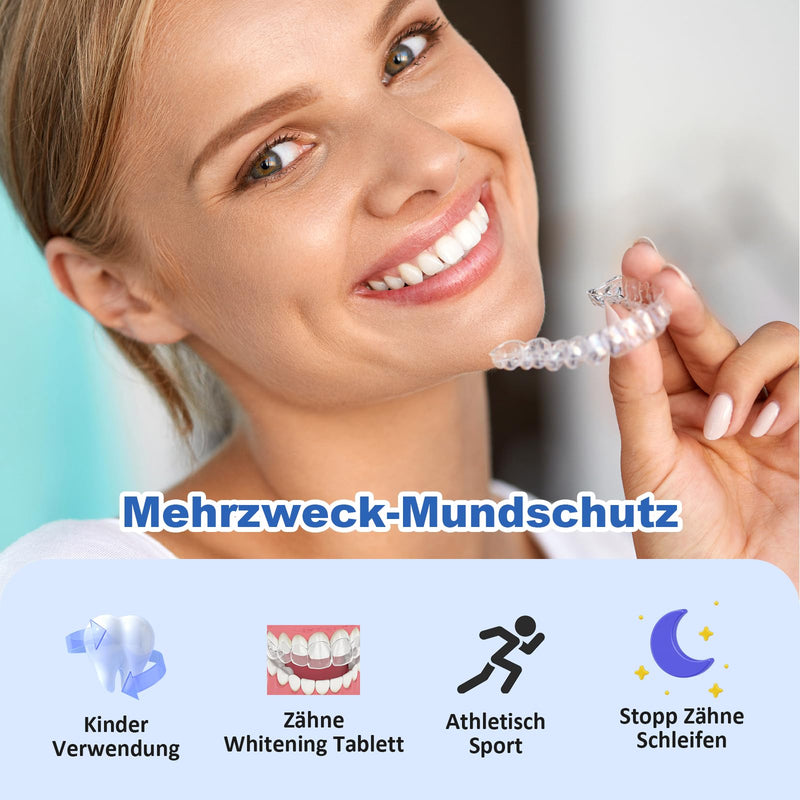 [Australia] - Pack of 4 nighttime grinding splints, 2 sizes, mouldable snoring splint, mouth guard for teeth grinding, anti-snoring, bite splint for the night 