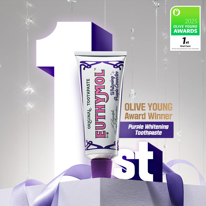 EUTHYMOL Purple Whitening Toothpaste, Instant Tone-up | 3.7 floz*2 (2 Pack) | Whitening Toothpaste for Yellow & Sensitive Teeth, Violet ToneUp, 24H Stain Defense, Long-Lasting Fresh Breath, Aluminum tube 3.7 Fl Oz (Pack of 2)