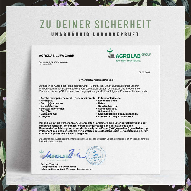 [Australia] - NATURTREU® sage capsules high dosage - 6000mg sage per capsule - sage extract (60:1) - 120 capsules vegan & laboratory tested 