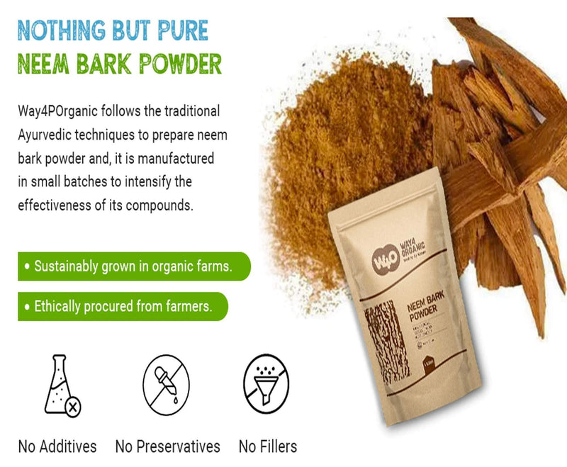 [Australia] - Neem Bark Powder 16 Oz (1 lb) - Dental and Digestion Support - Tooth Powder - Way4Organic 1 