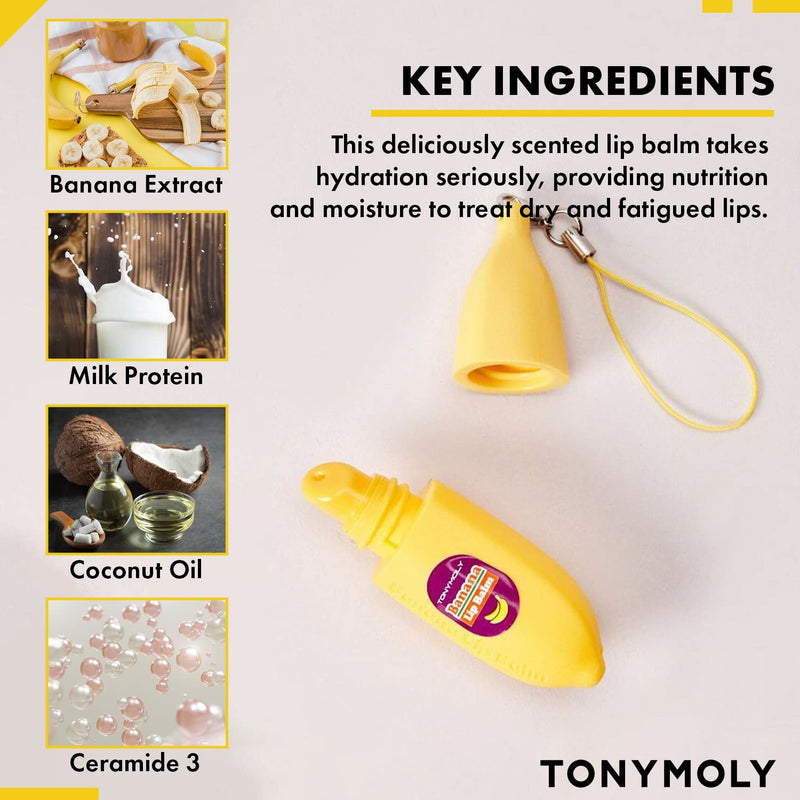 TONYMOLY Mini Fruit Lip Balm Set with Sheer Tint, Shea Butter and Vitamin E Banana