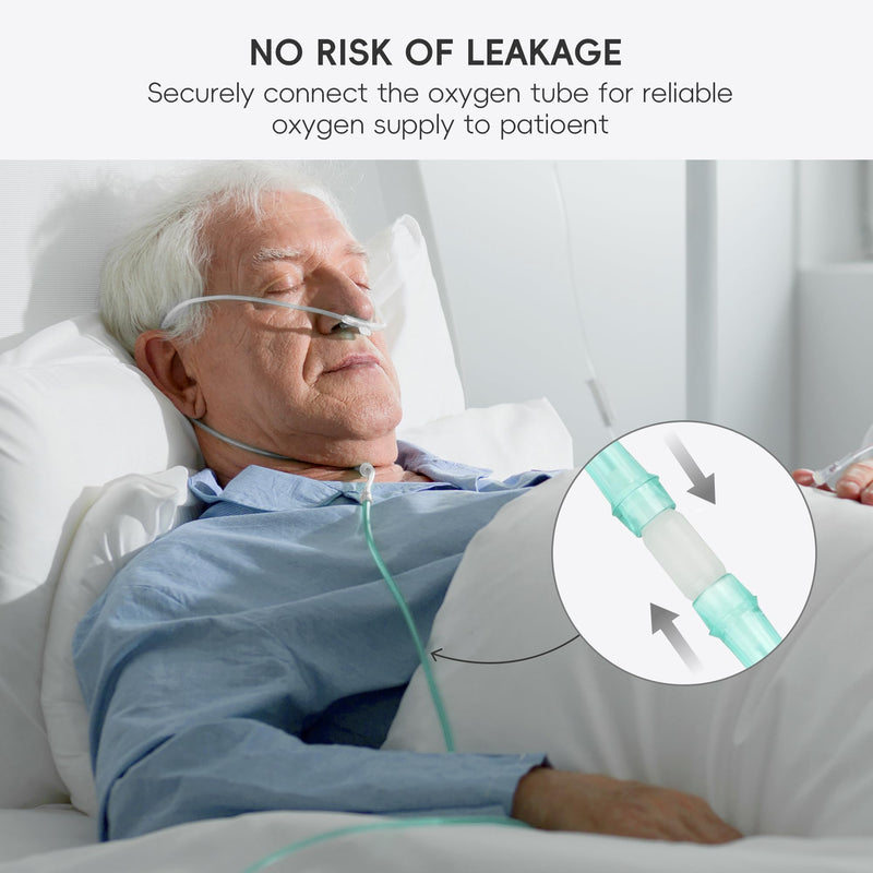 [Australia] - Oxygen Tubing- 7 Foot - 3 Tubes with 3 Oxygen Tubing Connector, Green 3pack-7ft with 3 pair standard connector 