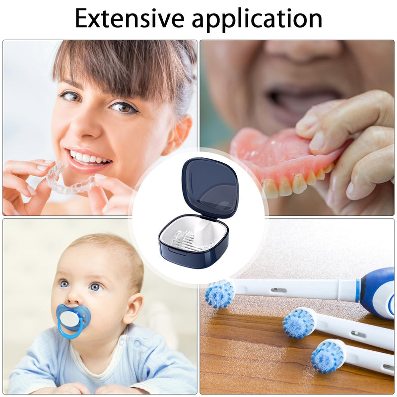 [Australia] - Denture box with sieve, denture box, denture box, retainer container, storage box with hanging denture container, braces box, braces box (blue). 