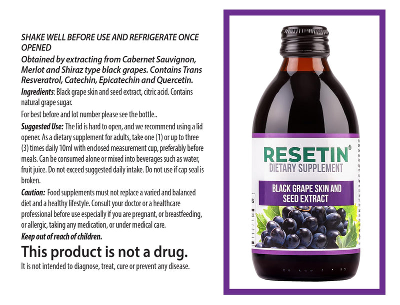 Resveratrol Supplement Extracted from Black Grapes Seed and Skin with Quercetin, Catechin, & Epicatechin – Powerful Polyphenols for Antioxidant & Heart Health Support - 100% Natural