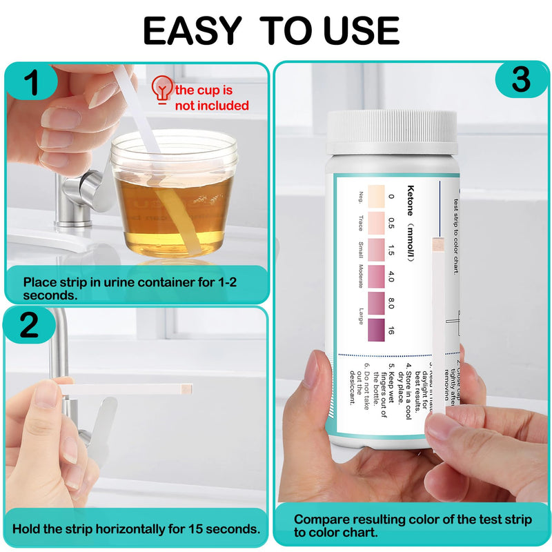[Australia] - Ketone Test Strips,100 Strips Keto Urine Test Strips for Ketosis,Low Carb Diet Ketone Home Urinalysis Test Kit Easy & Accuate Testing Strips 