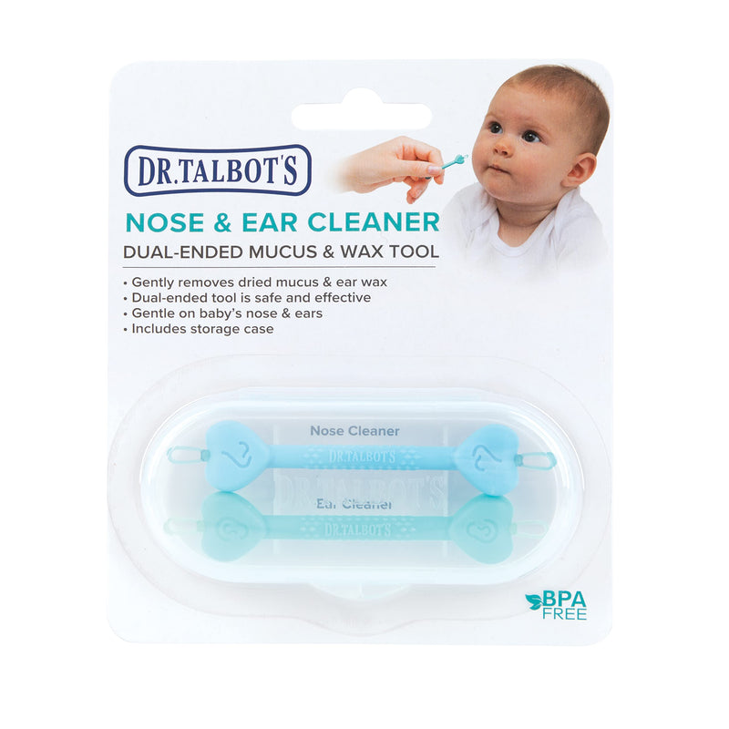 [Australia] - Dr. Talbot's Safe Ear Wax Removal Tool and Nose Cleaner for Baby with Travel Case, 2-Pack, Boy Blue and Green 