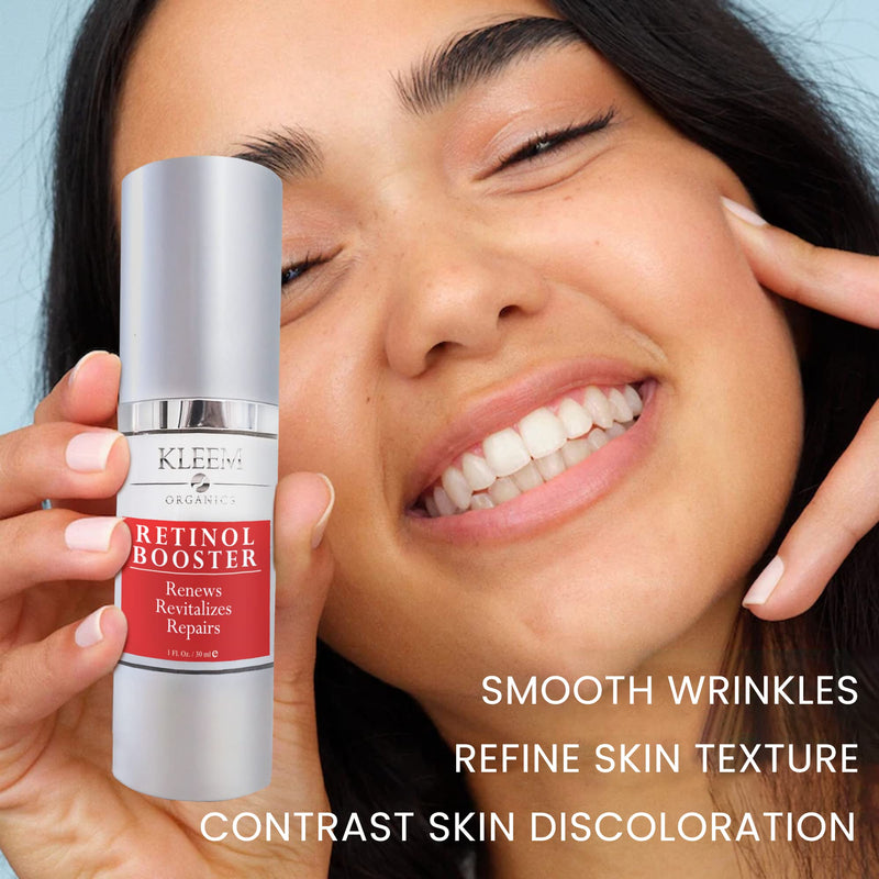 Kleem Retinol Serum 2.5% for Face Anti-Aging Serum with Hyaluronic Acid to Minimize Wrinkles. Improves Sun Damaged Skin and Fades Uneven Skin Tones - Vitamin A Serum (1oz)