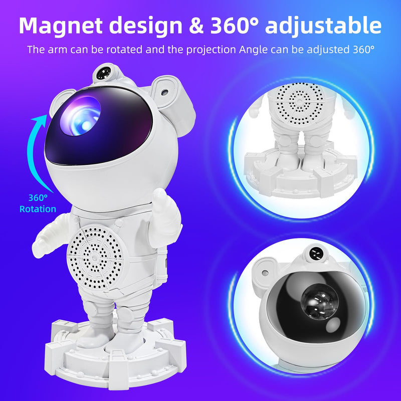 [Australia] - Astronaut Galaxy Projector - Star Projector, Bluetooth Speaker, White Noise, Star and Moon Galaxy Lights for Bedroom with Timer, Nebula Night Light 360° Adjustable with remote, Starry galaxy projector 