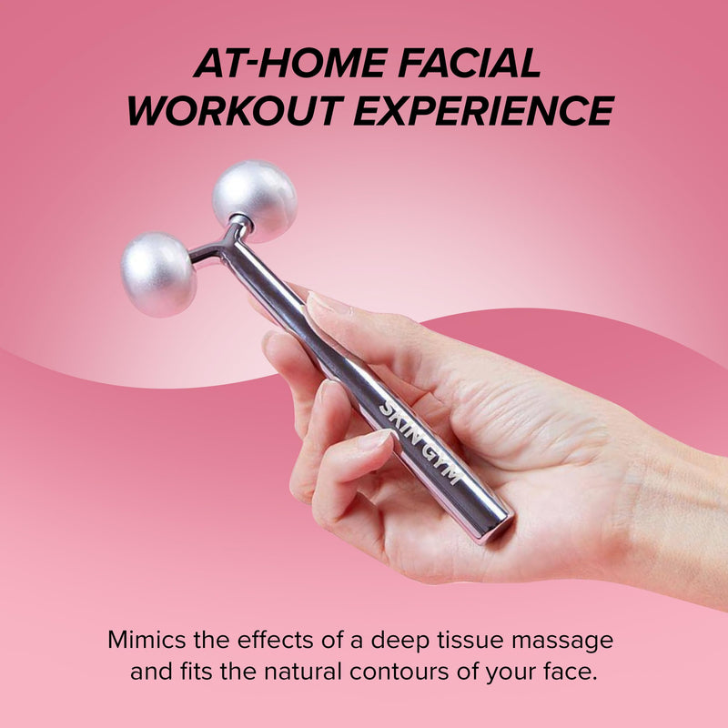 SKIN GYM Face Sculptor Beauty Roller, Stainless Steel Facial Massager for Lifting, Toning, and Sculpting