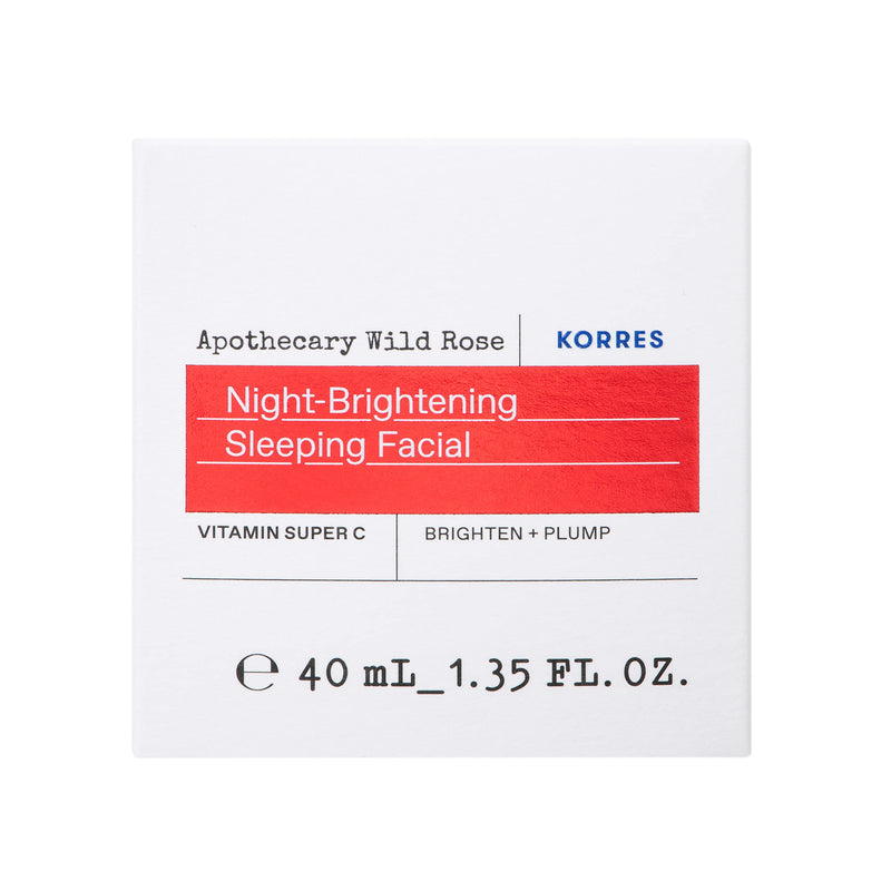 KORRES Wild Rose Skin Brightening Night Cream, 40 ml | Vitamin C, Hyaluronic Acid & Turmeric Extract, Overnight Facial Cream, For Tired, Depleted Skin