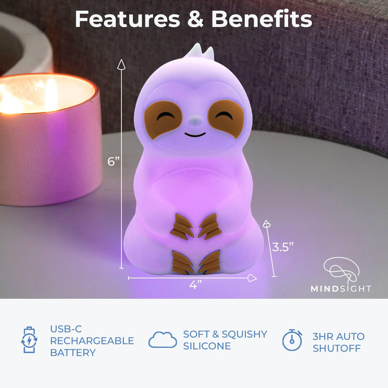 [Australia] - Mindsight 'Breathing Buddha' Slow-It-Down Sloth Guided Visual Meditation Tool for Mindfulness | Slow Your Breathing & Calm Your Mind for Stress & Anxiety Relief | Perfect for Adults & Kids Multicolor 