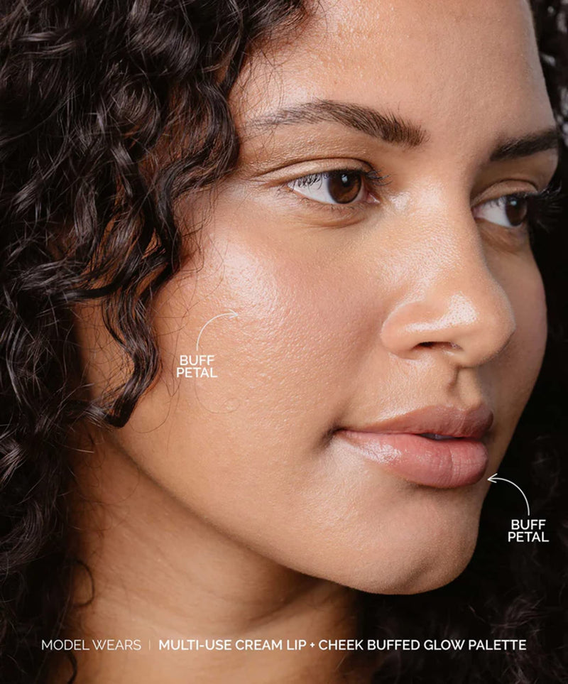 [Australia] - Fitglow Beauty Multi-Use Ceramide Cream Lip & Cheek Palette | Skincare-First Cream Pigment | Hydrating, Buildable Color | Natural Finish for Eyes, Cheeks & Lips | Refillable | Buffed Glow - 20g 