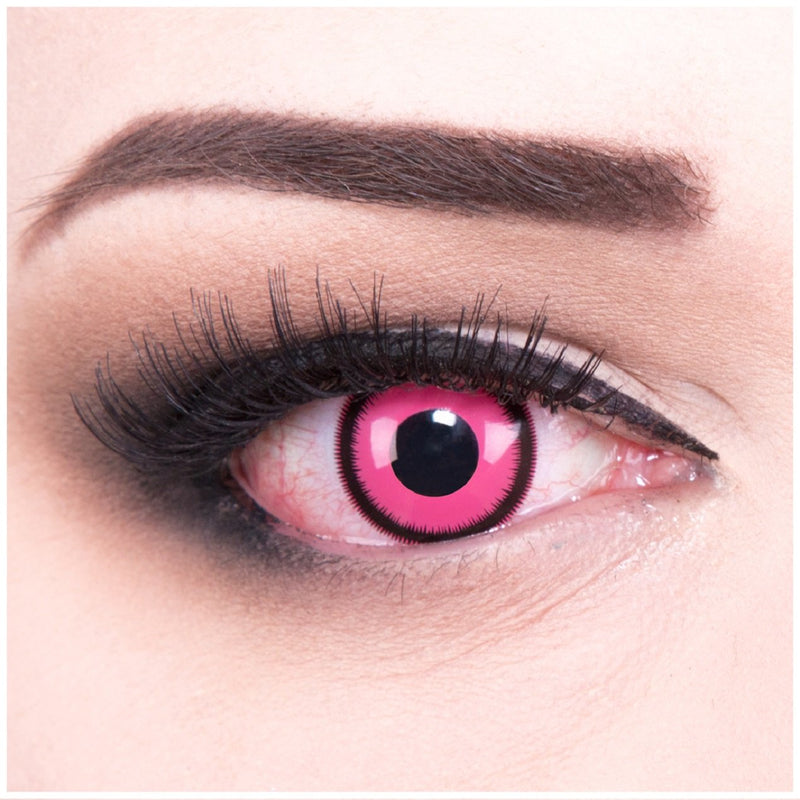 [Australia] - Funnylens 1 pair of colored Cosplay Manga Crazy Fun annual contact lenses Rose Lunatic with free lens case. Perfect for Halloween, carnival and carnival. 