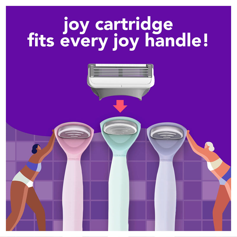 [Australia] - joy Womens Razor Blade Refills, 12 Count, Purple, Lubrastrip to Help Avoid Skin Irritation 
