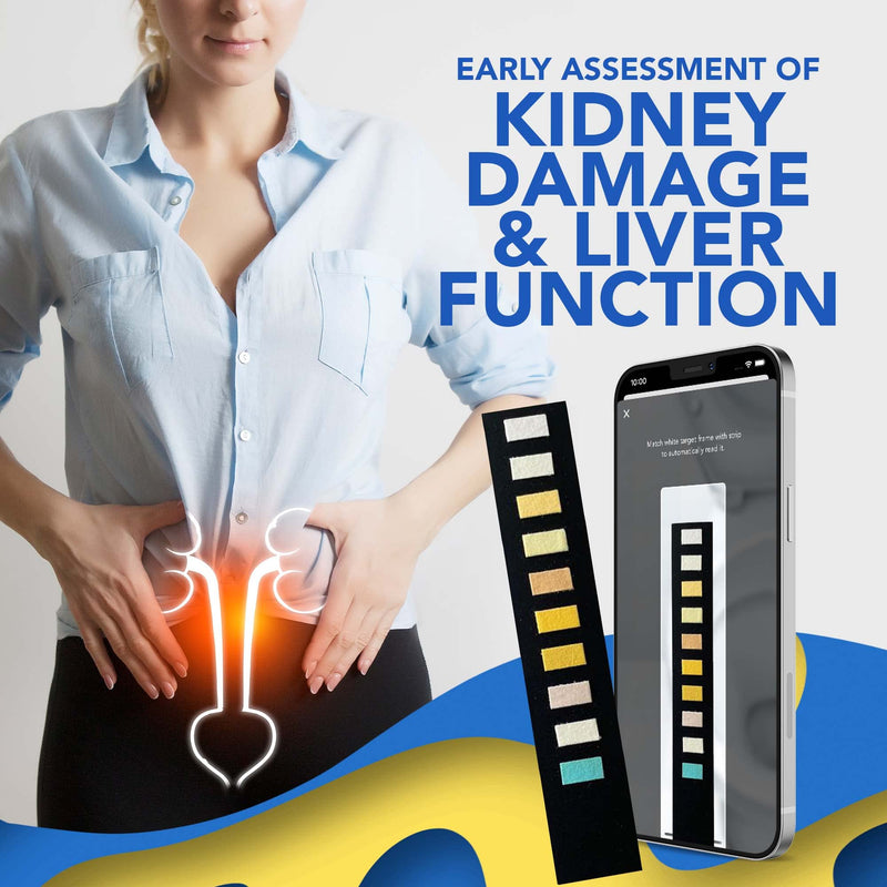 [Australia] - [URINIFY ESSENTIAL] Mobile App Urine Test Strips and UTI Test for Home, Kidney Test, Hydration, Keto, pH and Liver Test Strips, Urinalysis, Protein, 6 Strips Pack of 6 (Pack of 1) 