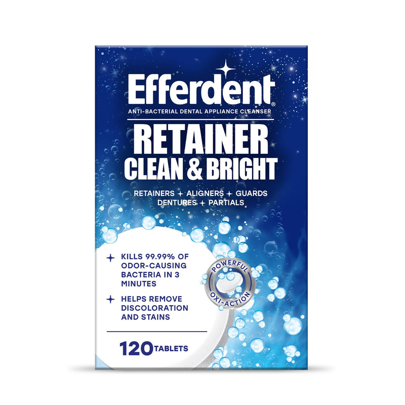 [Australia] - Efferdent Retainer Clean & Bright ‚Äì Retainer Cleaner Tablets, 120 Count ‚Äì for Retainers, Mouth Guard, Night Guard, Dentures 