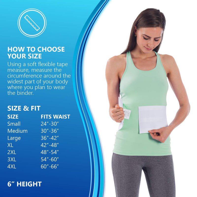 [Australia] - NYOrtho Tapered Abdominal Binder - Firm Compression Wrap - Breathable Stomach Support Post Injury or Surgery - With Contoured Body-Specific Design - 36-42 Inch 6 Inch High 