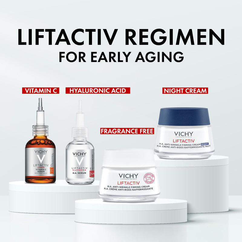 Vichy LiftActiv H.A. Anti-Wrinkle Firming Cream, Anti Aging Face Cream With Vitamin C & Hyaluronic Acid, Smoothing & Firming For Wrinkles, Visibly Plumps Skin & Improves Radiance Fragrance Free