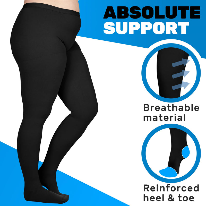 [Australia] - Compression Pantyhose for Women 20-30mmHg - Varicose Veins and Swelling - A204 Medium Black 