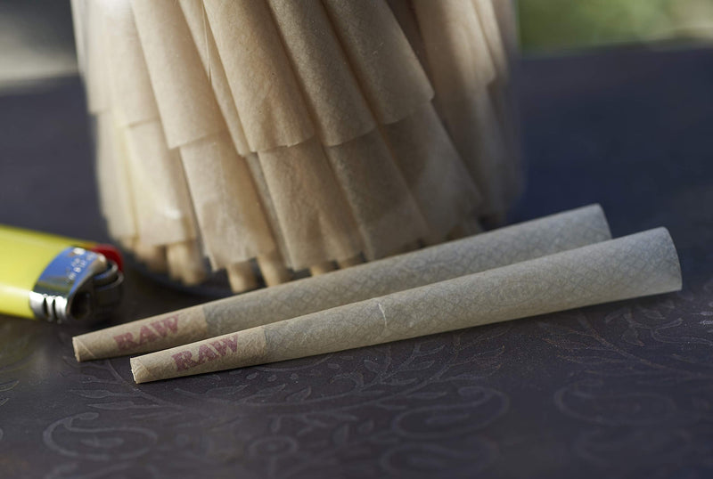 [Australia] - Raw Cones King Size Classic: 100 Pack - Patented Slow Burning Cones Rolling Papers & Tips - All Natural Raw Paper 