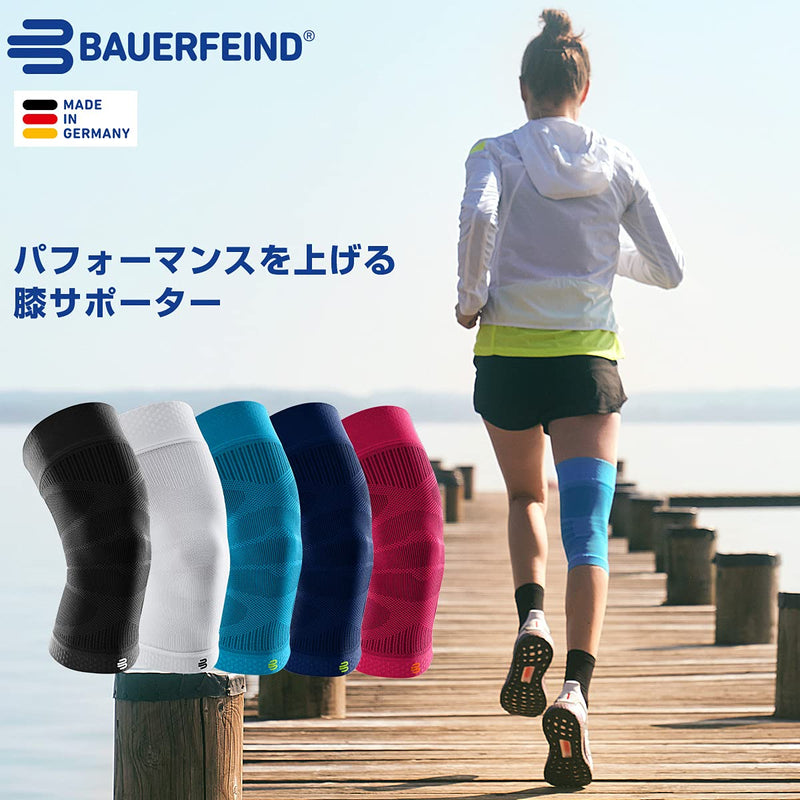 [Australia] - Bauerfeind Knee Sleeve “Sports Compression Knee Support”, 1 unisex sports knee support for football, running or fitness, right and left wearable knee support M black 