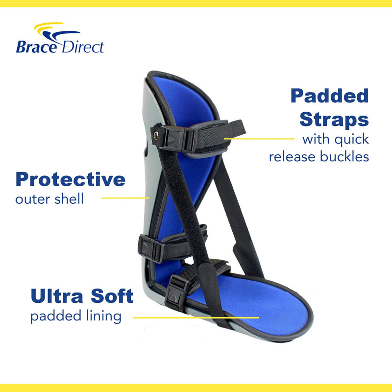 [Australia] - Brace Direct Plantar Fasciitis Posterior Night Splint - Rigid Orthopedic Sleeping Boot for Heel Pain, Achilles Tendonitis, Foot Drop and Overnight Stretch Support Medium - US Shoe Men 6.5-9 / M 