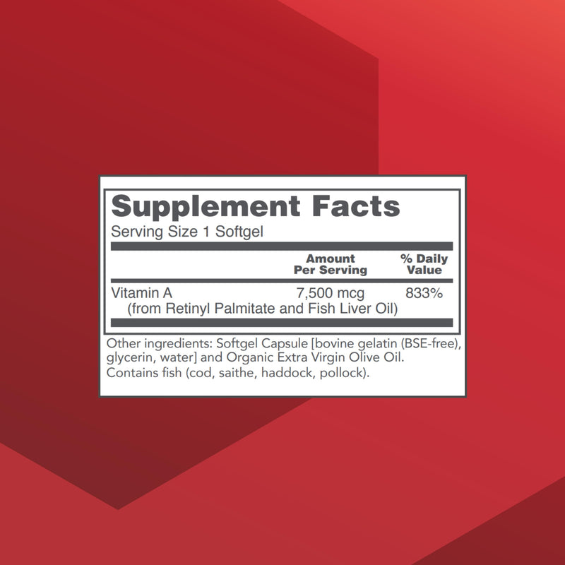 [Australia] - PROTOCOL FOR LIFE BALANCE Vitamin A 25,000 IU - Eye, Retina, and Immune Health - 100 Softgels 100 Count (Pack of 1) 