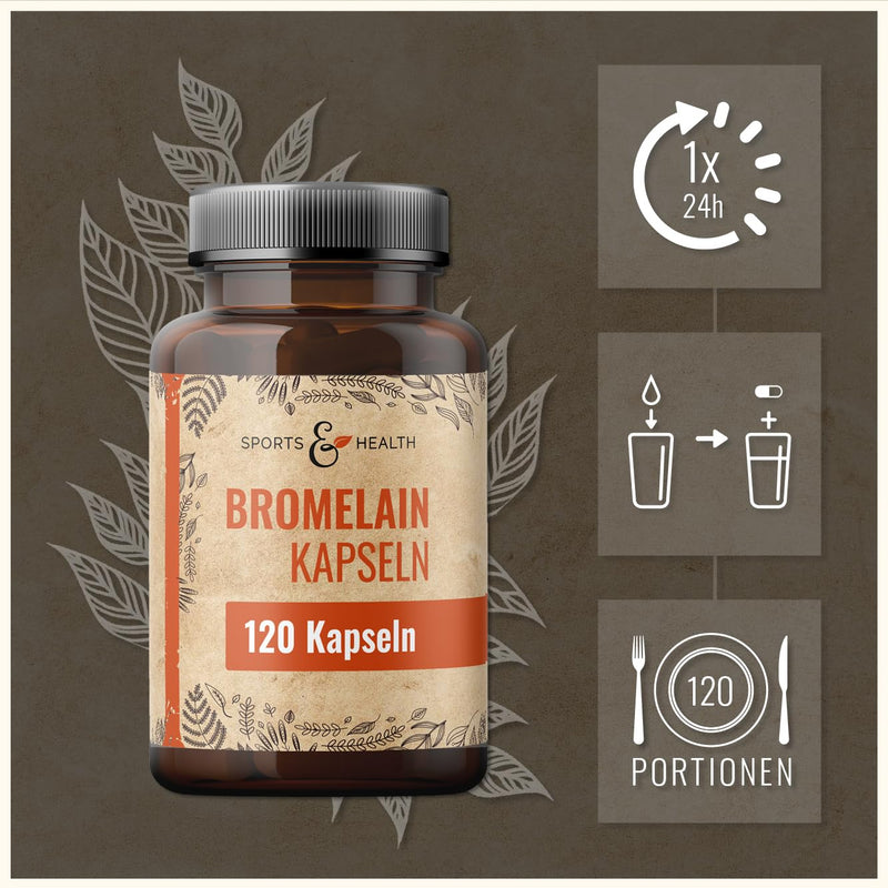 [Australia] - Bromelain capsules - 3600 F.I.P - 550 mg per capsule - 120 capsules - enzymes from pineapple - high-dose bromelain - vegan 