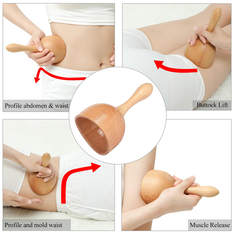 [Australia] - Wood Therapy Massage Tools 5-in-1 Lymphatic Drainage Massager Maderoterapia Kit Wooden Massager Body Sculpting Tools for Muscle Pain Relief, Anti-Cellulite, Body Contouring and Shaping 