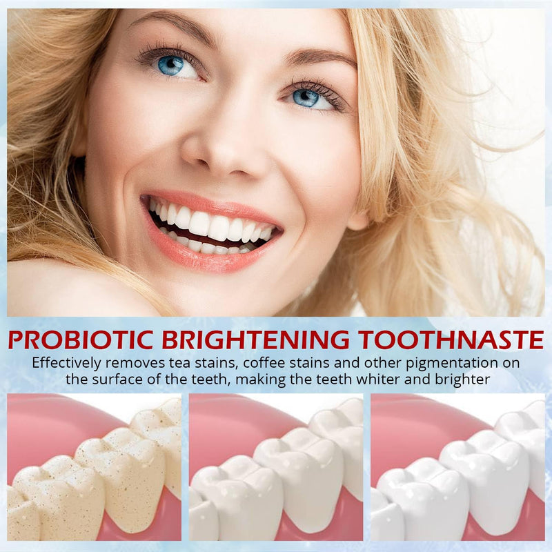 [Australia] - SP-6 Probiotics Whitening Toothpaste - Probiotics for Teeth Whitening and Gum Health - Enamel-Safe, Fluoride-Free, Double Mint Flavor,Fresh Breath (3PCS) 3 