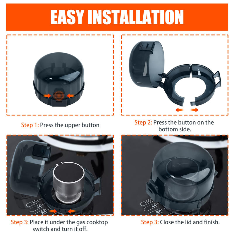 [Australia] - Stove Knob Safety Covers Baby Proofing for Press Stove Knob and Oven Knob Child Safety Locks - 5 Pack (Black) 