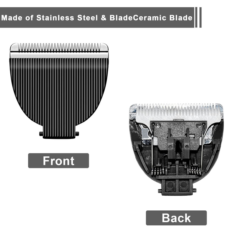 2 Pack Professional Electric Body & Pubic Hair Trimmer Replacement Blade,Compatible with Meridian Shaver Grooming Trimmer,Made of Ceramic Blade & Stainless Steel Blade (Black) 2 pack-black