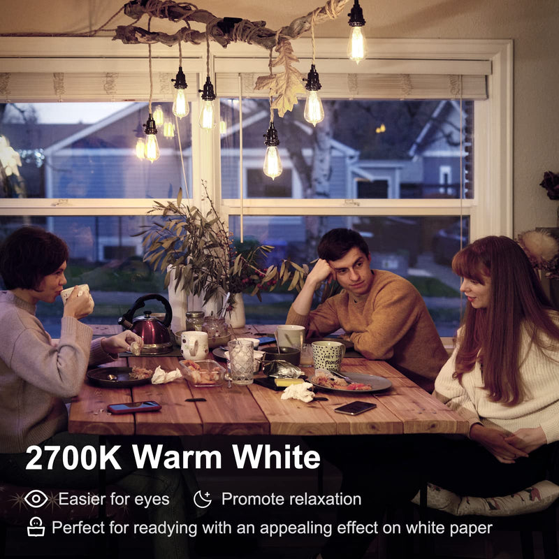 [Australia] - TJOY 12 Pack Vintage 8W ST58 LED Edison Light Bulbs 60W Equivalent, 800Lumens, 2700K Warm White, Dimmable, E26 Base LED Filament Bulbs, CRI80+, Antique Glass Style for Home, Bedroom, Office, Farmhouse 
