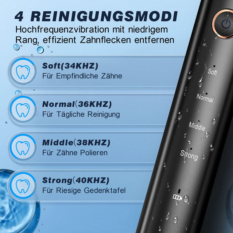 [Australia] - Teeth cleaning set, tooth cleaning set, toothbrush for caring for teeth at home, electric tooth cleaner for there are 4 modes and 3 cleaning heads 