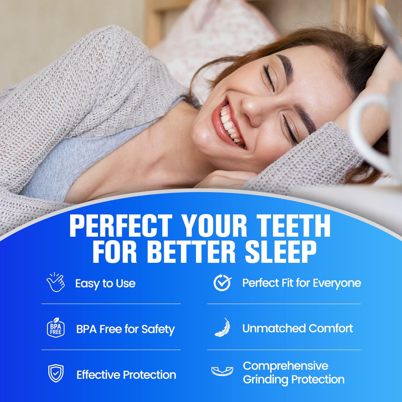 [Australia] - Mouth Guard for Grinding Teeth at Night: 5 Pack Moldable Sleeping Nightguard for Dental Clenching - Custom Protector for Bruxism Adults One Size Fits All 