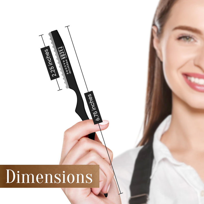 [Australia] - Facón Hair Razors for Cutting Hair - Professional Hair Styling Razor Kit with 11 Replacement Blades, Stainless Steel Hair Cutting Tool for Salon & Home, Premium Hair Thinning Texturizing Faether Razor 