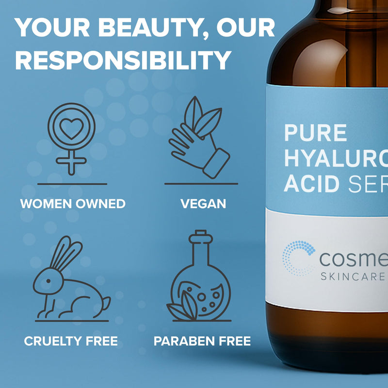 Cosmedica Hyaluronic Acid Serum with Vitamin B5 - Intense Hydration, Anti-Aging, Non-Greasy, Paraben Free, Face Serum - 1oz 1 Fl Oz (Pack of 1)