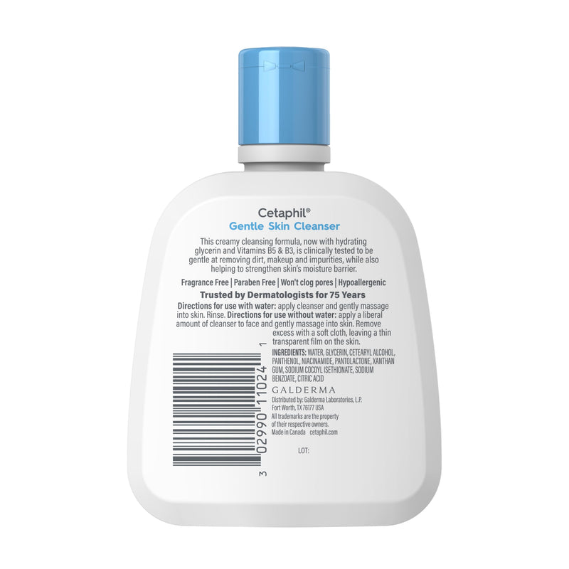 Cetaphil Gentle Cleanser, Hydrating Face Wash, Sensitive Skin, 4 fl oz, 3 ct Unscented 4 Fl Oz (Pack of 3)
