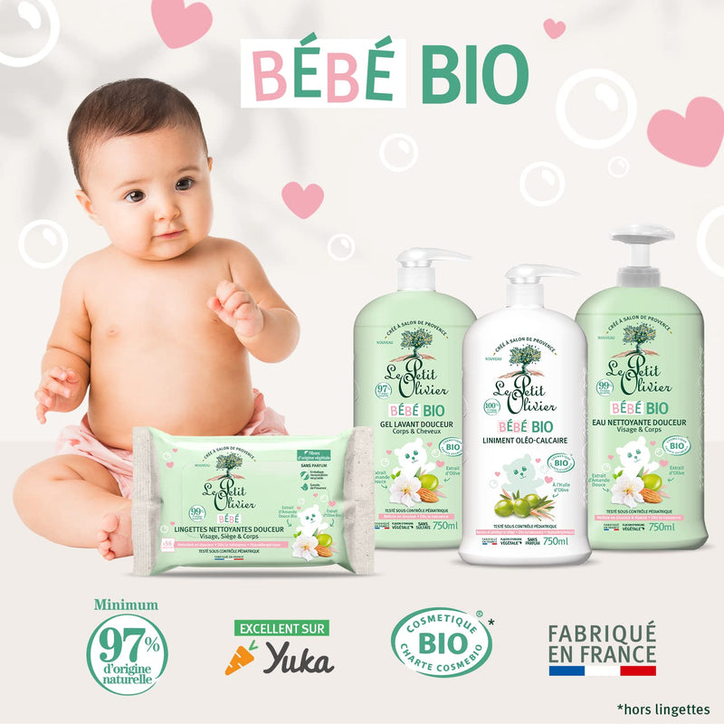 [Australia] - LE PETIT OLIVIER - Oil-lime liniment - Organic baby - from birth - gently cleanses the baby's buttocks - certified organic - 100% natural origin - tested under pediatric oil-lime liniment 
