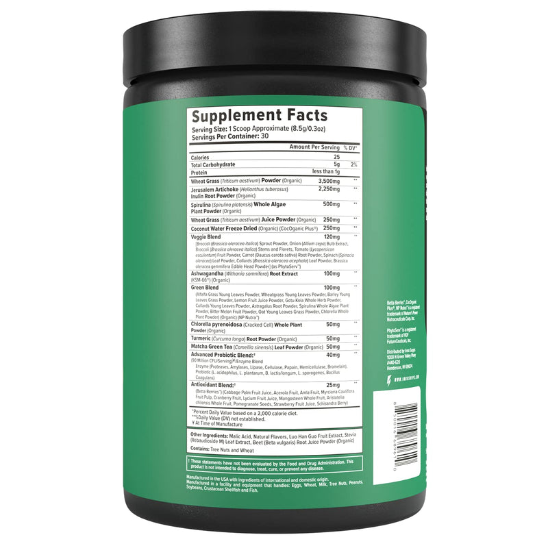 [Australia] - InnoSupps Inno Greens | 28+ Organic Greens & Superfoods | Advanced Prebiotics + Probiotics | Super Antioxidant + Hydration | Spirulina, Chlorella, Ashwagandha (Paradise Punch) Paradise Punch 